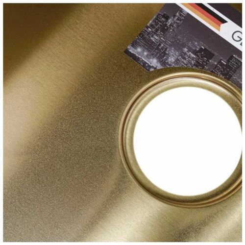 Мойка для кухни врезная GERHANS RK36050G золотая из нержавеющей стали, 60х50 см с сифоном
