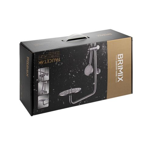 Душевая стойка со смесителем BRIMIX 9338 с длинным изливом из нержавеющей стали