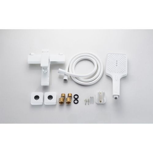 Смеситель для ванны Knotlor Stable KN-22/WY с коротким изливом, белый матовый