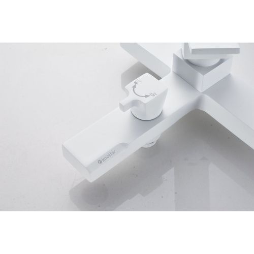 Смеситель для ванны Knotlor Stable KN-22/WY с коротким изливом, белый матовый