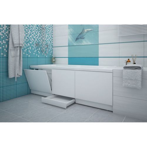 Экран под ванну с выдвижным ящиком 1690х540-580 мм МЕТАКАМ белый, ПВХ