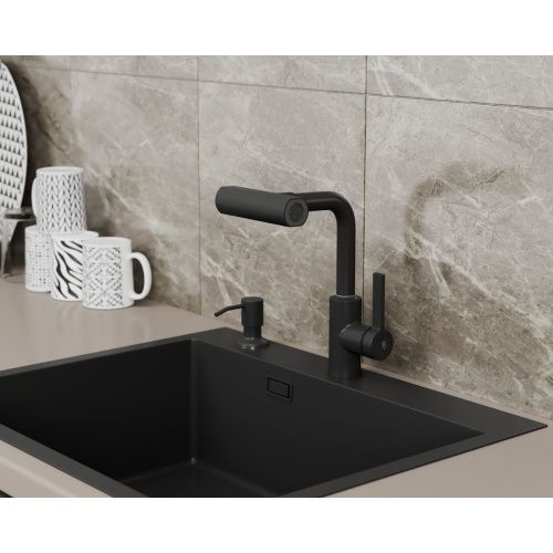 Смеситель для кухни RUSH Tinos TI3732-17 Black черный, с поворотным аэратором, 4 режима