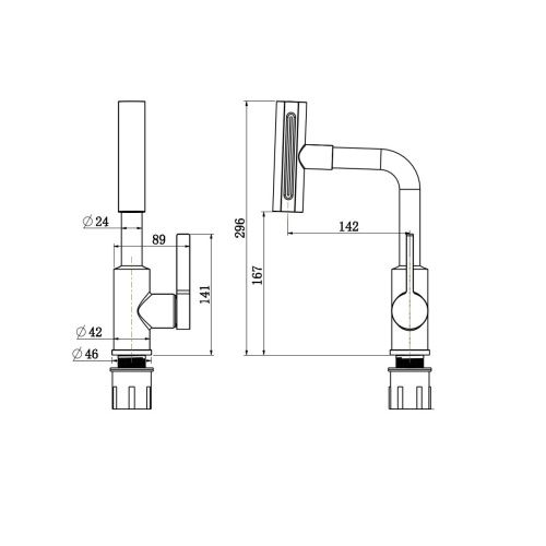 Смеситель для кухни RUSH Tinos TI3732-17 Grey серый графит, с поворотным аэратором, 4 режима
