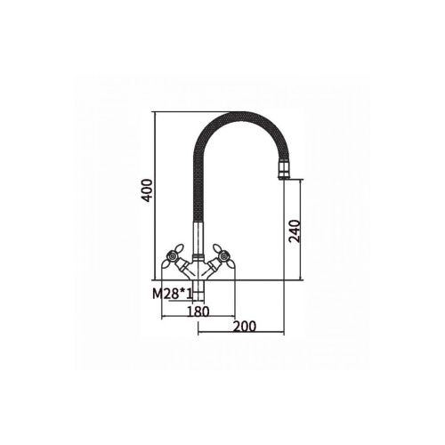 Смеситель для кухни FASHUN A43127-10 с гибким изливом, красный