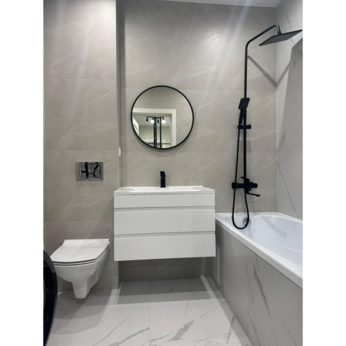 Тумба для ванны подвесная AGATA АТ100-851 Лофт 100 2 ящика краска с раковиной Селена 100