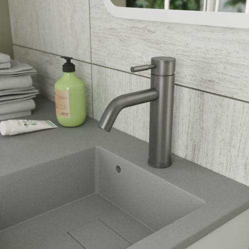 Смеситель для раковины RUSH Melos SUS1101-11Grey Графит, из нержавеющей стали