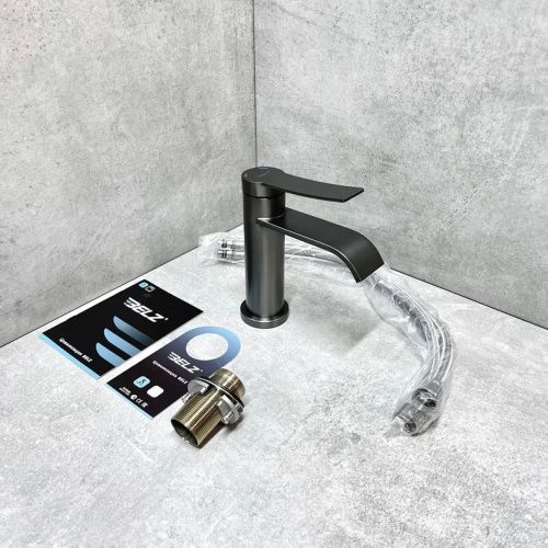 Смеситель для раковины BELZ B10812-3 оружейная сталь