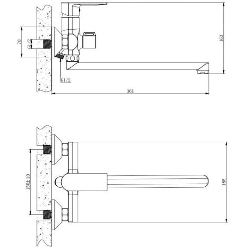Смеситель для ванны BELZ B22679 хром