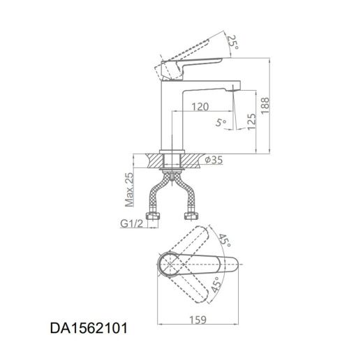 Смеситель для раковины D&K Bayern.Munchen DA1562101 хром