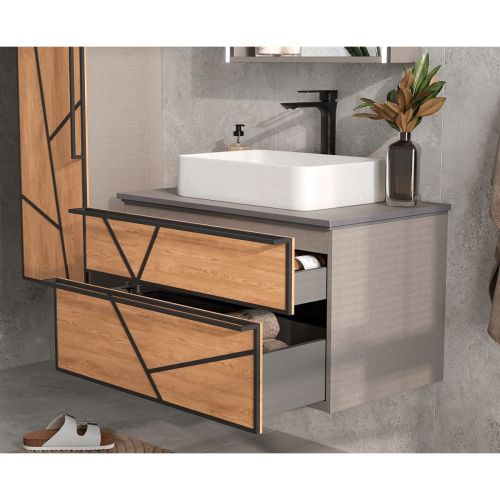 Тумба подвесная EQUIL Ferro 80.2Y tpFERRO80.2Y-11 с раковиной EQUIL керамическая модель 78531