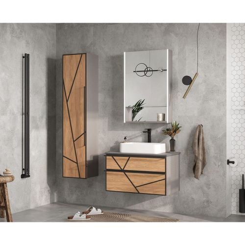 Тумба подвесная EQUIL Ferro 80.2Y tpFERRO80.2Y-11 с раковиной EQUIL керамическая модель 78531