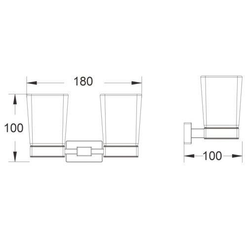Подстаканник для ванной Shevanik SG5622 двойной, хром