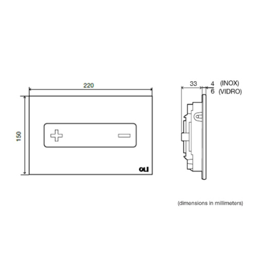 Кнопка механическая двойная OLI OCEANIA 882412 нержавеющая сталь, золото
