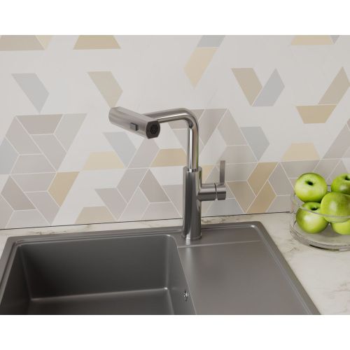 Смеситель для кухни RUSH Tinos TI3732-18 хром, с выдвижной лейкой, поворотным аэратором, 4 режима