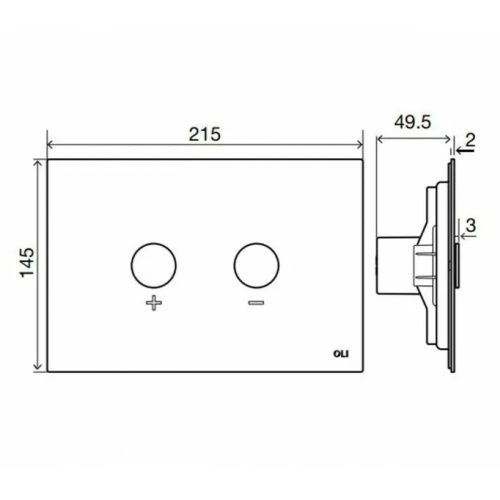 Кнопка пневматическая двойная OLI BLINK 154963 сталь, глянцевый хром, антивандальная