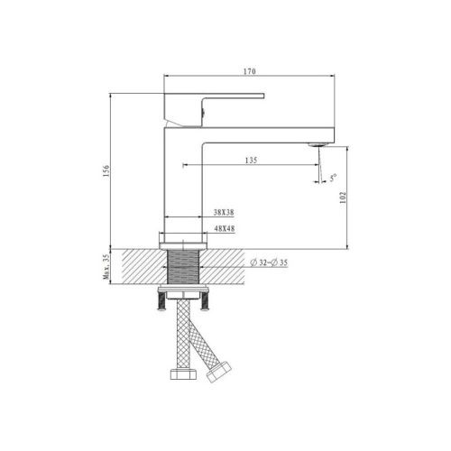 Смеситель для раковины BELZ B10672-7 черный, Серия B672, , BELZ