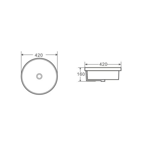 Раковина под столешницу D&K Matrix DT1391816, белый 420*420*160 мм, Накладные раковины, , D&K