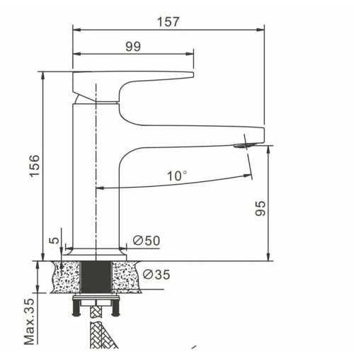 Смеситель для раковины BELZ B10713-5 золото, Серия B713, , BELZ