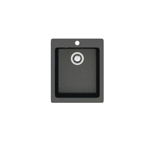 Мойка для кухни врезная Агата 8/Q4 чёрная из литьевого мрамора, 50*42.5 см без сифона