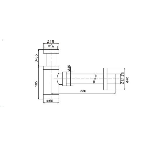 Сифон для раковины D&K DC9074, хром, Сифоны, Китай, SAVOL
