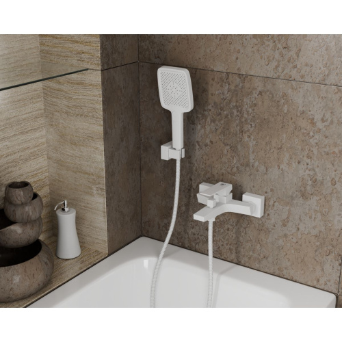 Смеситель для ванны RUSH Thira TR3635-44White с коротким изливом, белый, Коллекция Thira, , RUSH