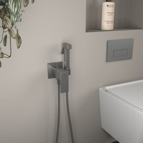 Смеситель c гигиеническим душем встраиваемый RUSH Thira TR3635-99Grey, графит, Коллекция Thira, , RUSH