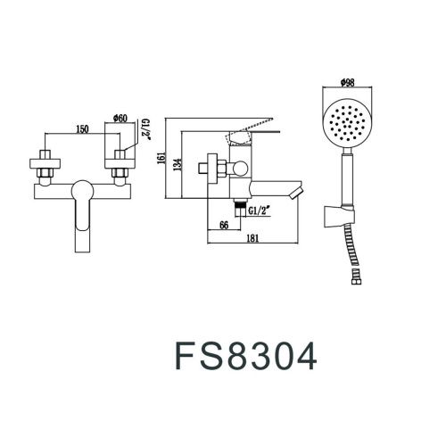 Смеситель для ванны Fmark FS8304, Коллекция FS83, , SAVOL