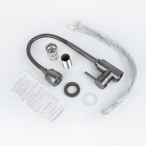 Смеситель для кухни Wasser Zimmer ZM-7728-2Q-750 графит с гибким изливом, SUS304, Смесители Wasser Zimmer, , Wasser Zimmer