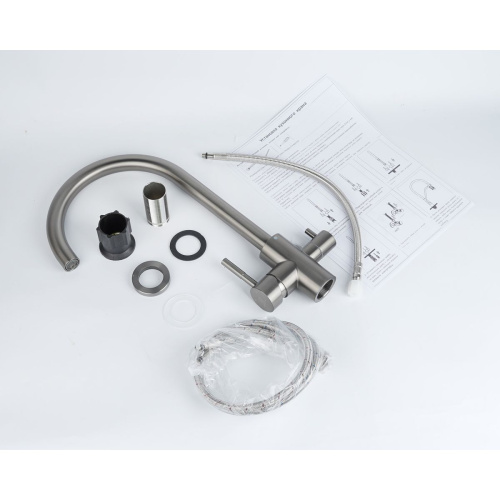 Смеситель для кухни Wasser Zimmer ZM-6008B-Q с подключением к фильтру питьевой воды, графит, SUS304, Смесители Wasser Zimmer, , Wasser Zimmer