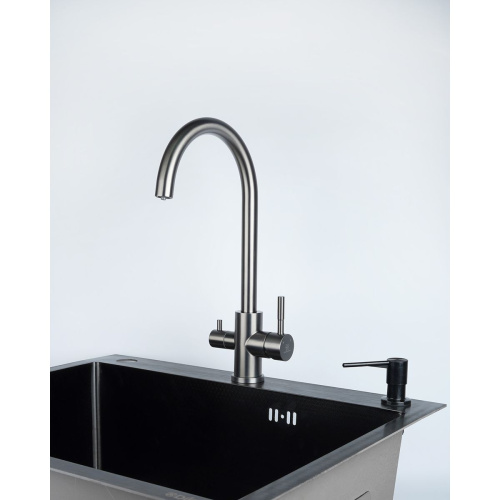 Смеситель для кухни Wasser Zimmer ZM-6008B-Q с подключением к фильтру питьевой воды, графит, SUS304, Смесители Wasser Zimmer, , Wasser Zimmer