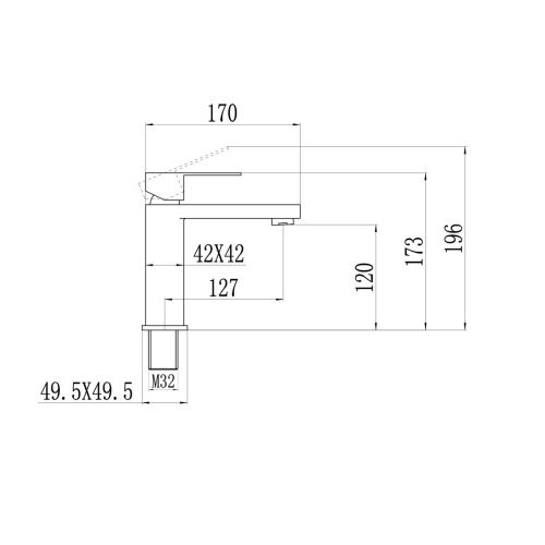 Смеситель для умывальника Fmark FS8701Q, Коллекция FS87, , Fmark