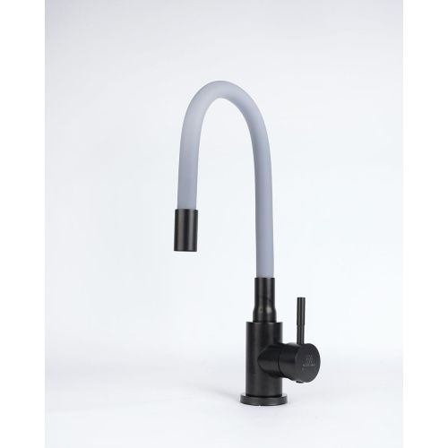 Смеситель для кухни Wasser Zimmer ZM-7728-2H-761 черный с гибким серым изливом, SUS304, Смесители Wasser Zimmer, , Wasser Zimmer