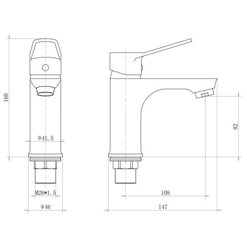 Смеситель для раковины PLStart PD10016 , Смесители ТМ PLStart, , FASHUN