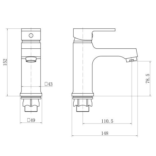 Смеситель для раковины PLStart PD10031-7, черный, Смесители ТМ PLStart, , FASHUN