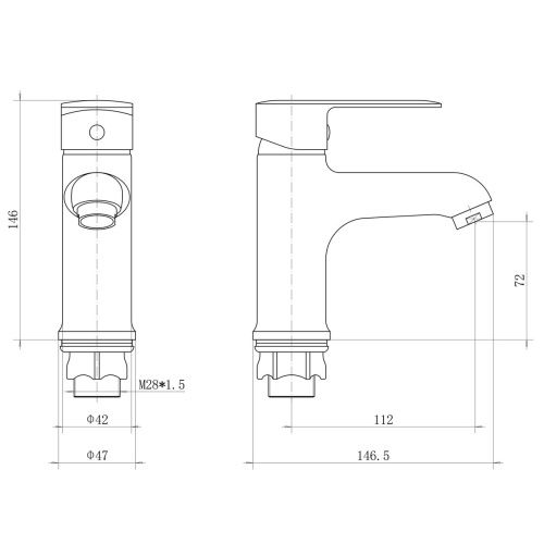 Смеситель для раковины PLStart PD10054-7 черный, Смесители ТМ PLStart, , FASHUN