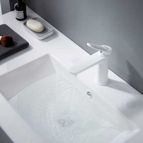 Cмеситель для раковины Shevanik S4301C белый матовый, Коллекция S43, , Shevanik