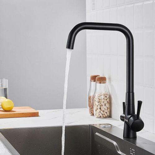 Смеситель для кухни Shevanik S528H с подключением фильтра питьевой воды, черный, Смесители с подключением к фильтру питьевой воды, , Shevanik