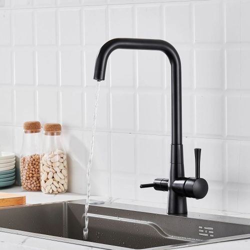 Смеситель для кухни Shevanik S528H с подключением фильтра питьевой воды, черный, Смесители с подключением к фильтру питьевой воды, , Shevanik