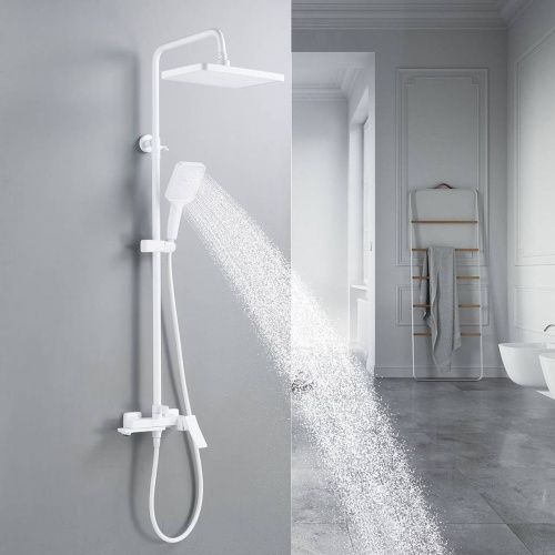 Душевая система Shevanik S4436C верхний душ, лейка, белая, Коллекция S44, , Shevanik