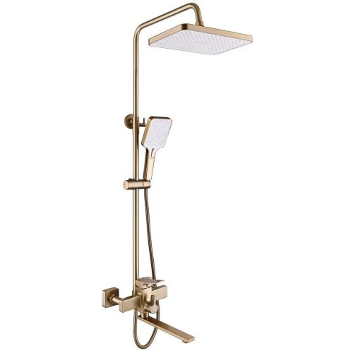 Душевая система Shevanik S6136G верхний душ, лейка,, золотой сатин, Коллекция S61, , Shevanik