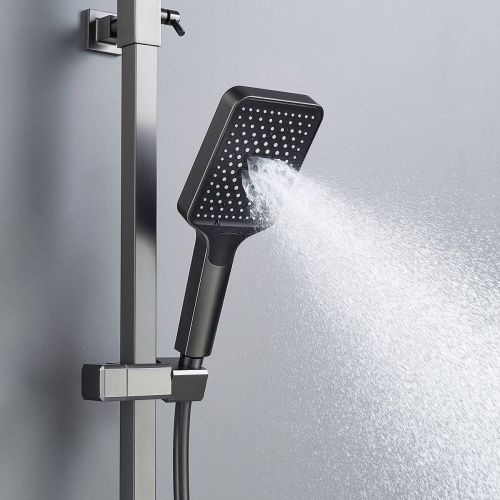 Душевая система Shevanik S4636T верхний душ, лейка, оружейная сталь, Коллекция S46, , Shevanik