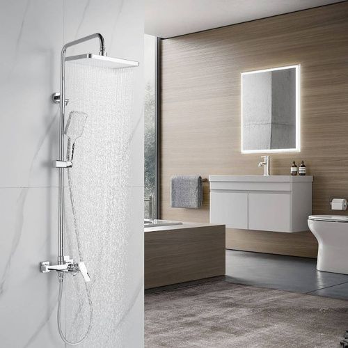Душевая система Shevanik S4436 верхний душ, лейка, хром, Коллекция S44, , Shevanik