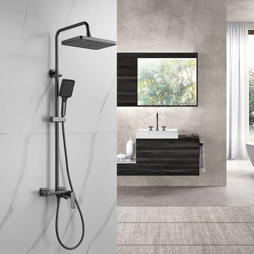 Душевая система Shevanik S4226T верхний душ, лейка, оружейная сталь, Коллекция S42, , Shevanik