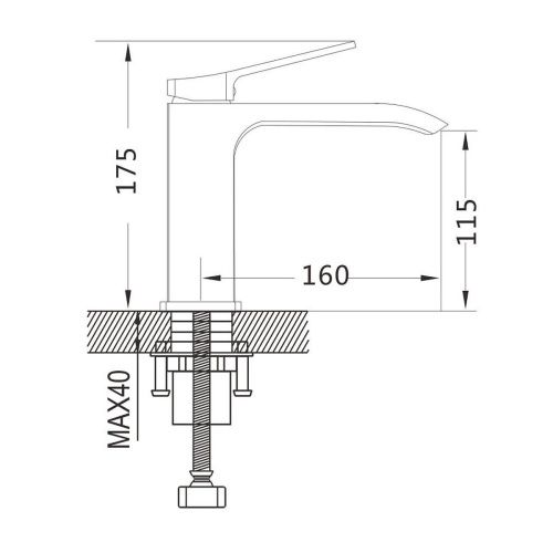 Смеситель для раковины Shevanik S4101 хром, Коллекция S41, , Shevanik