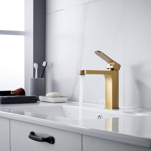 Cмеситель для раковины Shevanik S4501G золотой сатин, Коллекция S45, , Shevanik