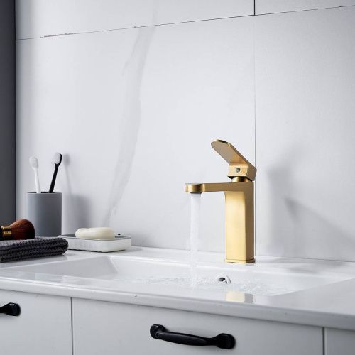 Cмеситель для раковины Shevanik S4501G золотой сатин, Коллекция S45, , Shevanik