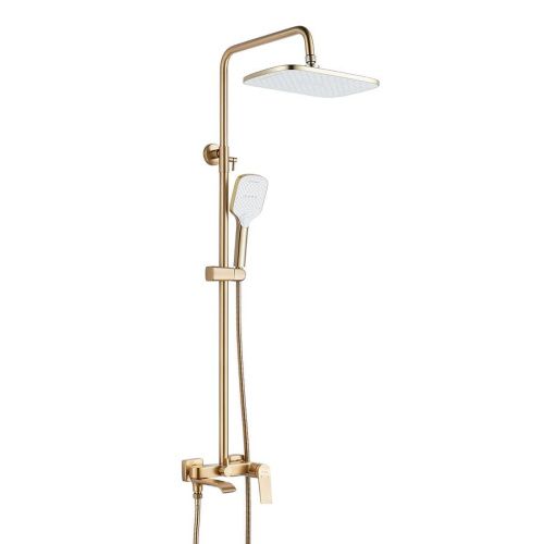 Душевая система Shevanik S4136G  верхний душ, лейка, золотой сатин, Коллекция S41, , Shevanik
