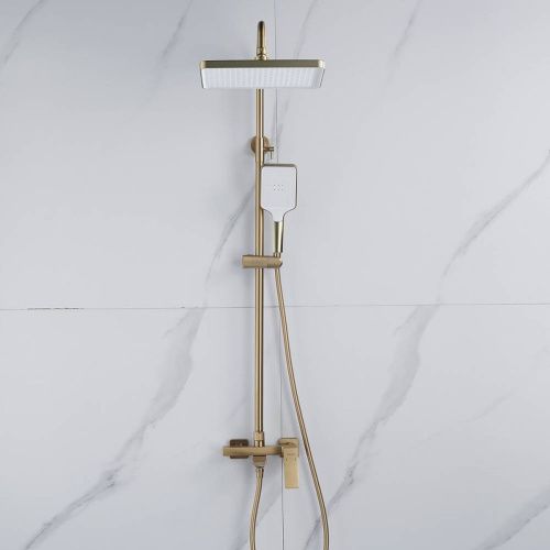 Душевая система Shevanik S4436G верхний душ, лейка, золото, Коллекция S44, , Shevanik