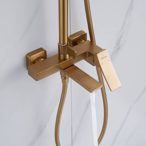 Душевая система Shevanik S4436G верхний душ, лейка, золото, Коллекция S44, , Shevanik