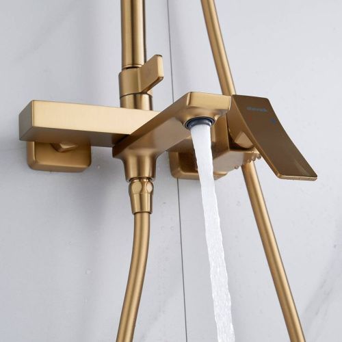 Душевая система Shevanik S4436G верхний душ, лейка, золото, Коллекция S44, , Shevanik